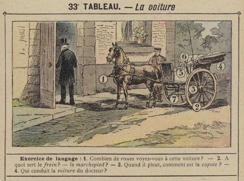 De wagen (kleur litho) door Gustave Fraipont