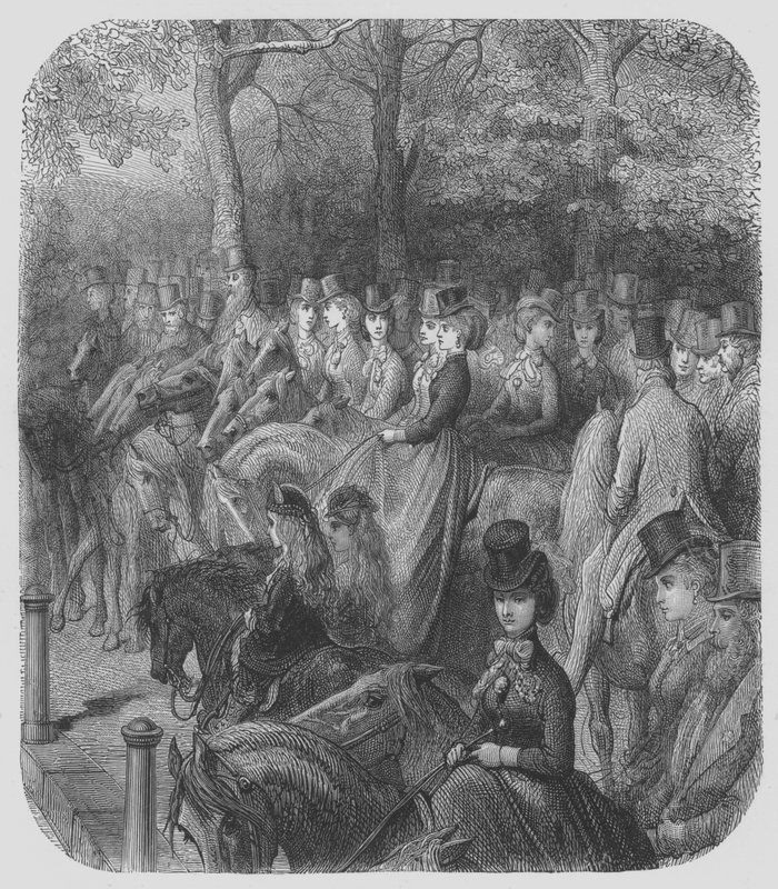 Hyde-Park, De Amazones door Gustave after Dore