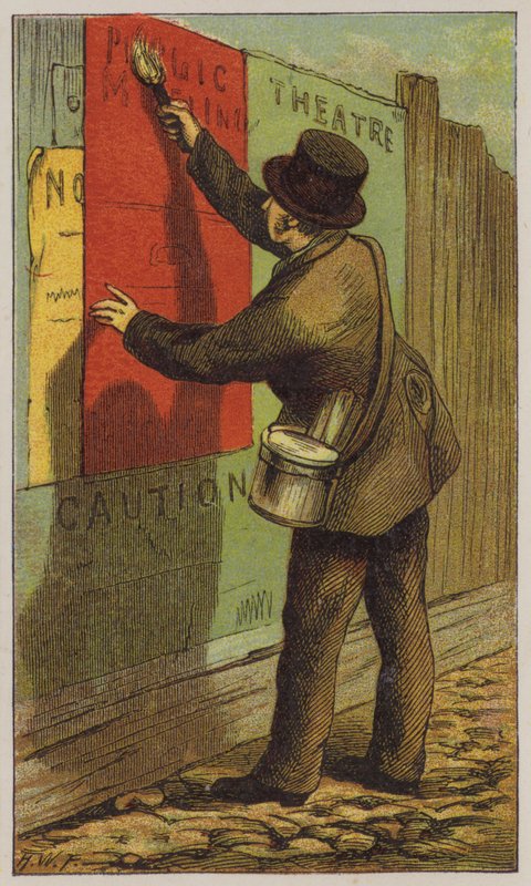 Plakker (kleur litho) door H.W. (after) Petherick