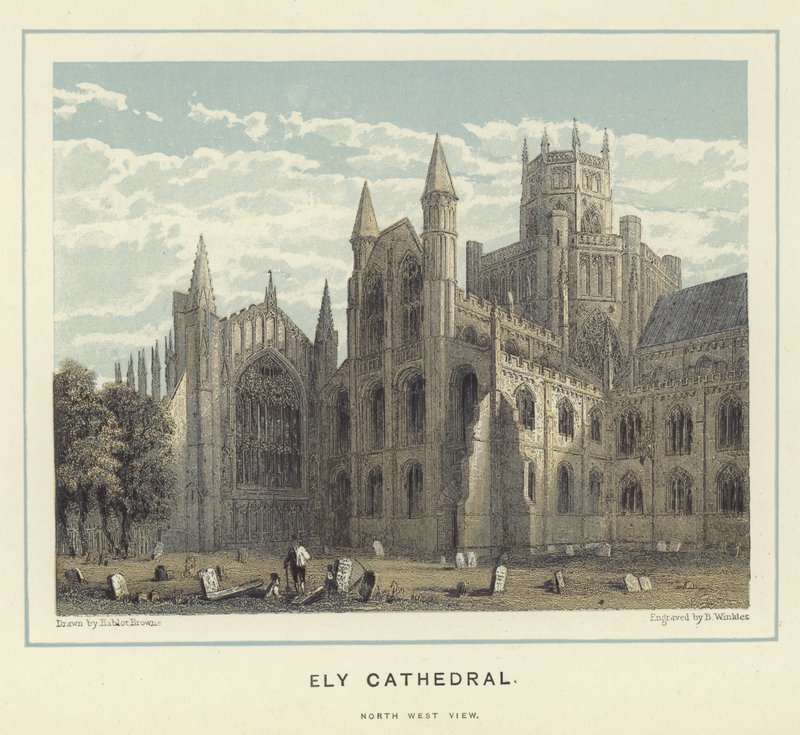 Ely Cathedral, noordwestelijke aanblik door Hablot Knight Browne