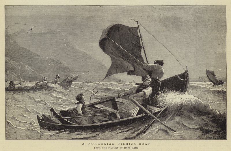 Een Noorse vissersboot door Hans Dahl