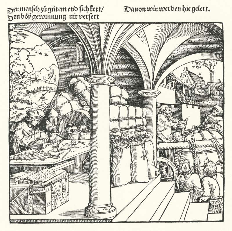 De Voorzichtige Koopman door Hans (after) Burgkmair