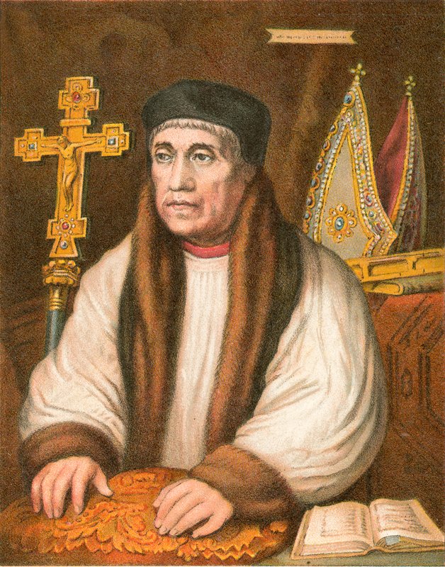 Aartsbisschop Warham door Hans (after) Holbein the Younger