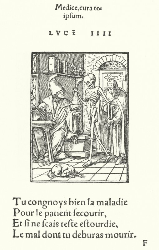 De arts (gravure) door Hans (after) Holbein the Younger