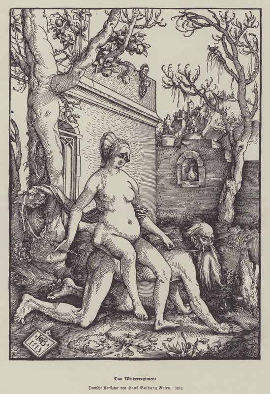 Aristoteles en Phyllis, 1513 door Hans Baldung Grien