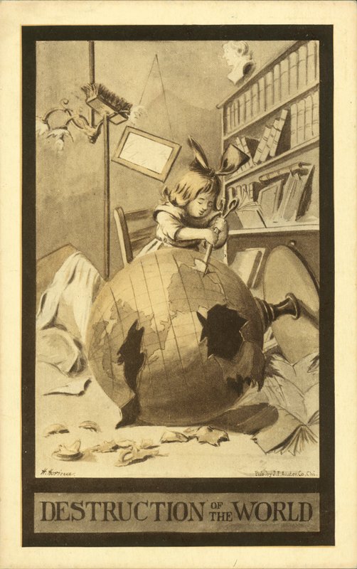 De vernietiging van de wereld (litho) door Hans Horina