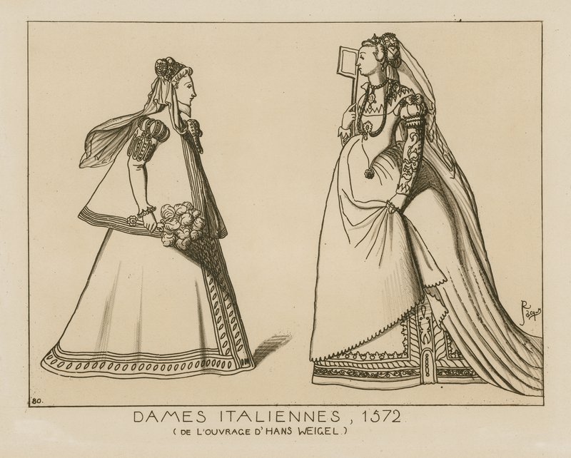 Italiaanse vrouwen, 1572 door Hans Weigel