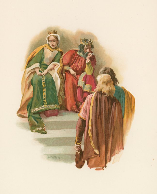 De Koning en Koningin met Hamlet door Harold Copping