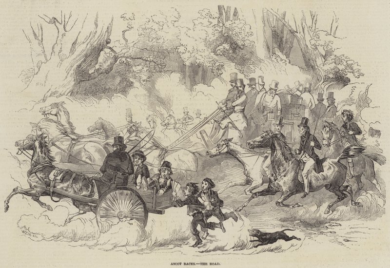 Ascot Races, de weg door Harrison William Weir