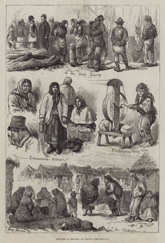 Schetsen in Ierland, in Galway door Harry Furniss