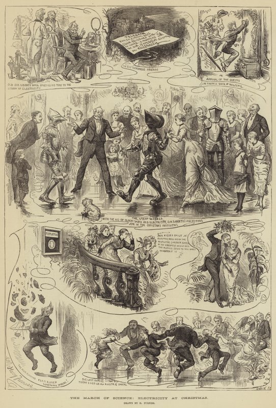 De Mars van de Wetenschap, Elektriciteit met Kerstmis door Harry Furniss