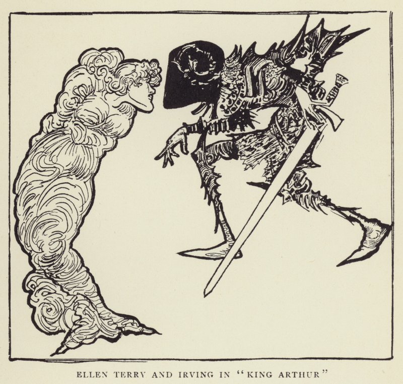 Ellen Terry en Irving in Koning Arthur door Harry Furniss