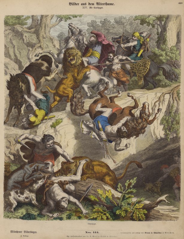 Carthaagse leeuwenjacht door Heinrich Leutemann