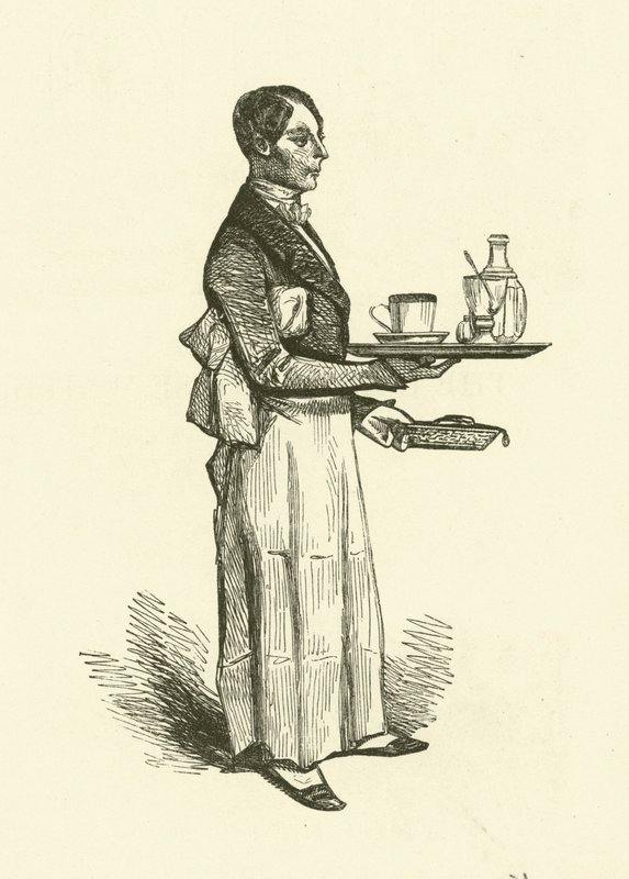 De Koffiehuis Ober (gravure) door Henri Bonaventure (after) Monnier