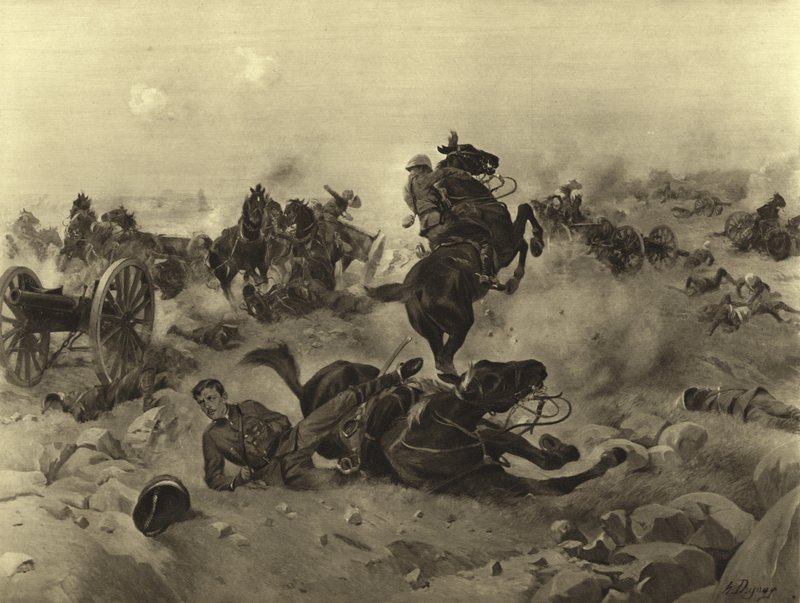 Slag bij Colenso, 1899 (gravure) door Henri Louis Dupray