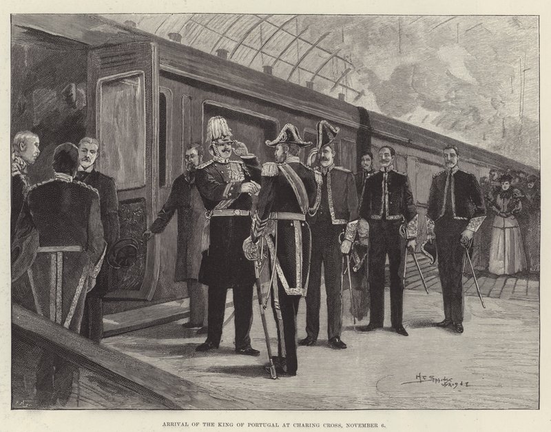 Aankomst van de Koning van Portugal bij Charing Cross, 6 november door Henry Charles Seppings Wright