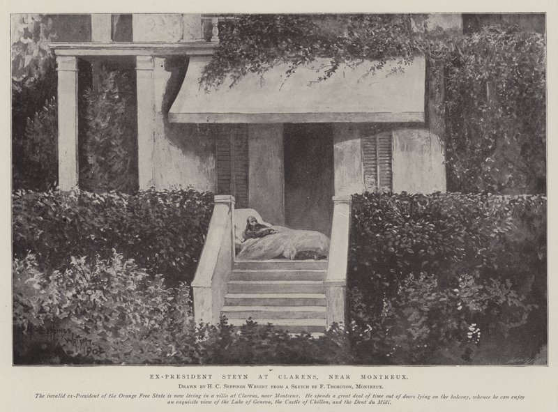 Ex-President Steyn in Clarens, nabij Montreux door Henry Charles Seppings Wright