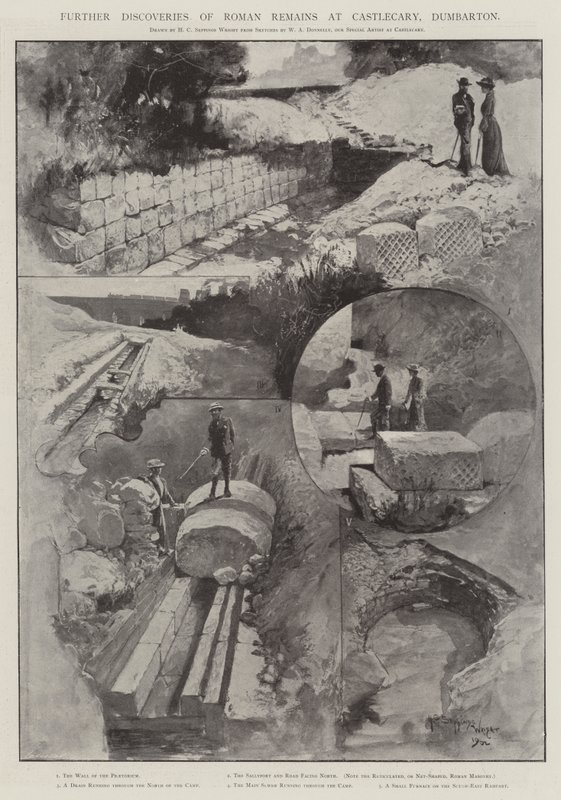 Verdere Ontdekkingen van Romeinse Overblijfselen bij Castlecary, Dumbarton door Henry Charles Seppings Wright