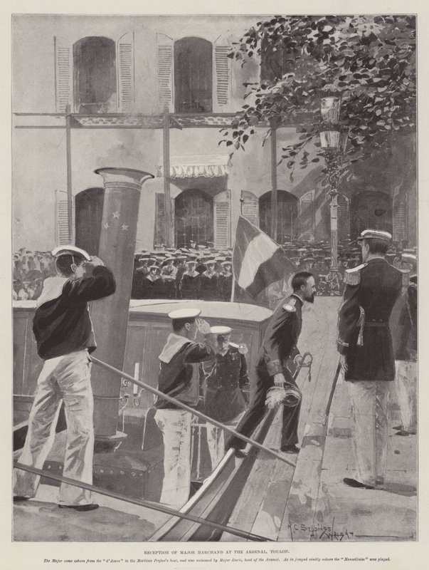Ontvangst van majoor Marchand in het arsenaal, Toulon door Henry Charles Seppings Wright