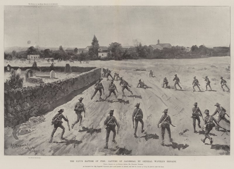 Het Doopvuur van de CIV, Verovering van Jacobsdal door de Brigade van Generaal Wavell door Henry Charles Seppings Wright