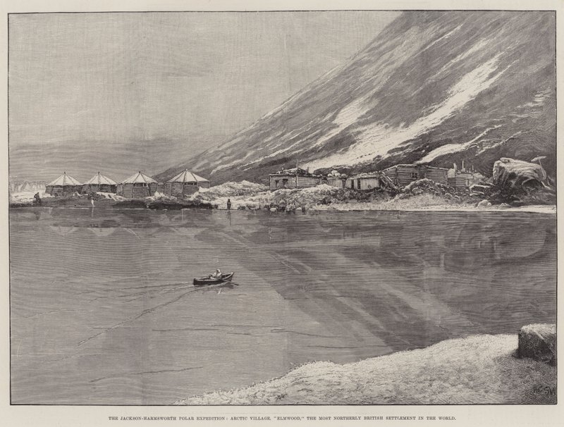 De Jackson-Harmsworth Pool Expeditie, Arctisch Dorp, Elmwood, de Noordelijkste Britse Nederzetting ter Wereld door Henry Charles Seppings Wright