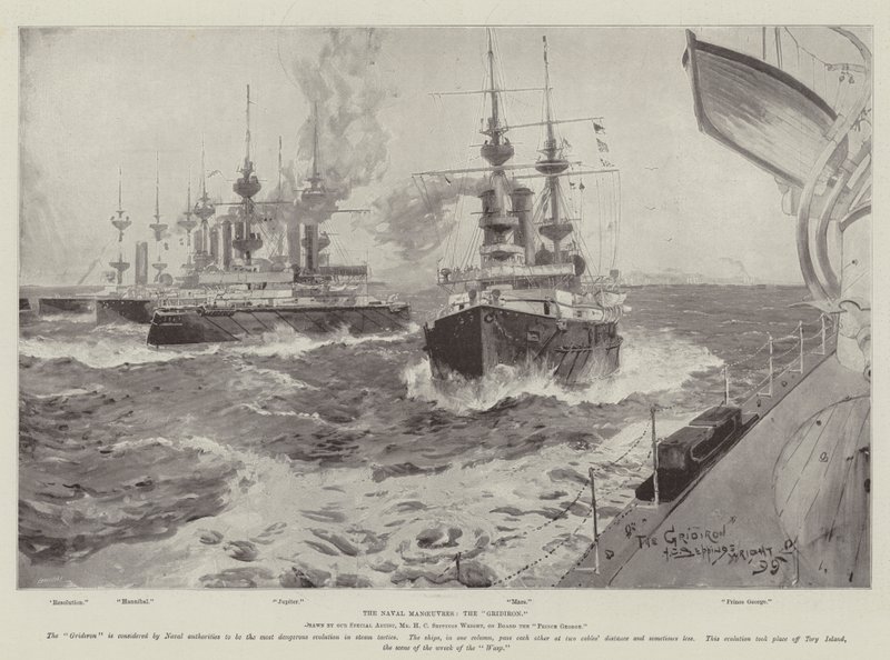De Marine Manoeuvres, de Gridiron door Henry Charles Seppings Wright