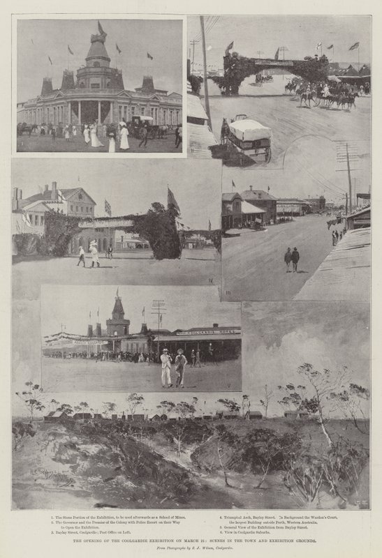 De opening van de Coolgardie-tentoonstelling op 21 maart, scènes in de stad en tentoonstellingsgronden door Henry Charles Seppings Wright