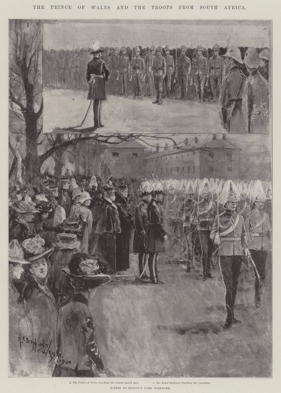 De Prins van Wales en de troepen uit Zuid-Afrika door Henry Charles Seppings Wright