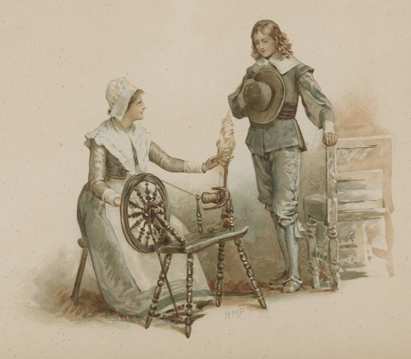 Miles Standish door Henry Marriott Paget