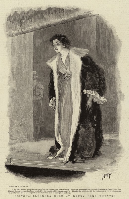 Signora Eleonora Duse in het Drury Lane Theatre door Henry Marriott Paget