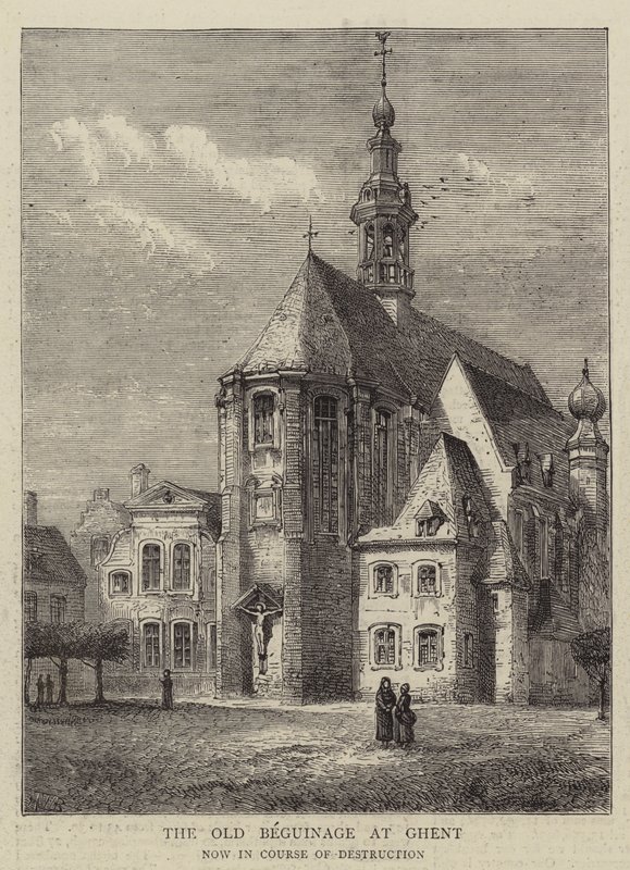 Het Oude Begijnhof in Gent door Henry William Brewer
