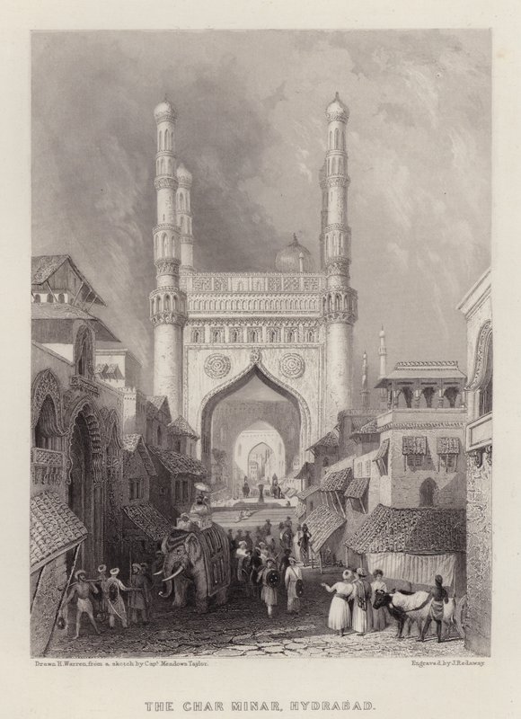 De Char Minar, Hyderabad door Henry (after) Warren