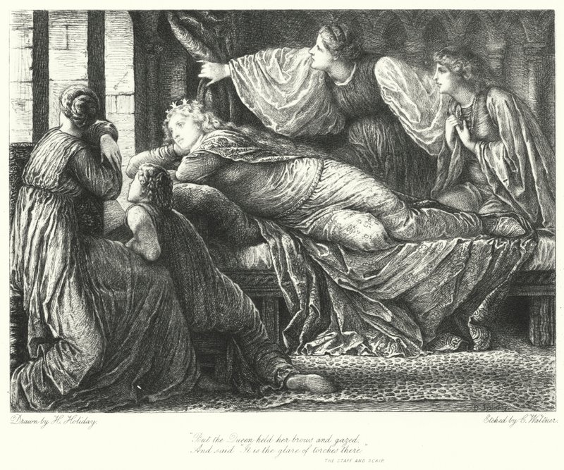 De staf en het schrift (gravure) door Henry Holiday