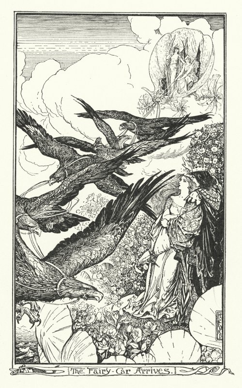 De Fee-Koets Arriveert (gravure) door Henry Justice Ford