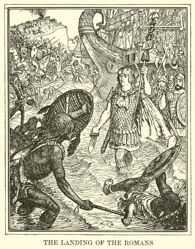 De Landing van de Romeinen door Henry Justice Ford