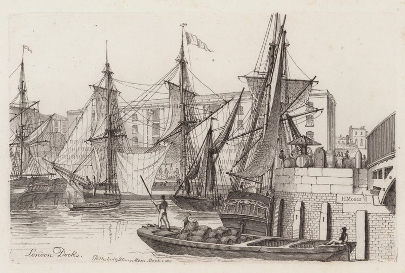 Londense Docks door Henry Moses