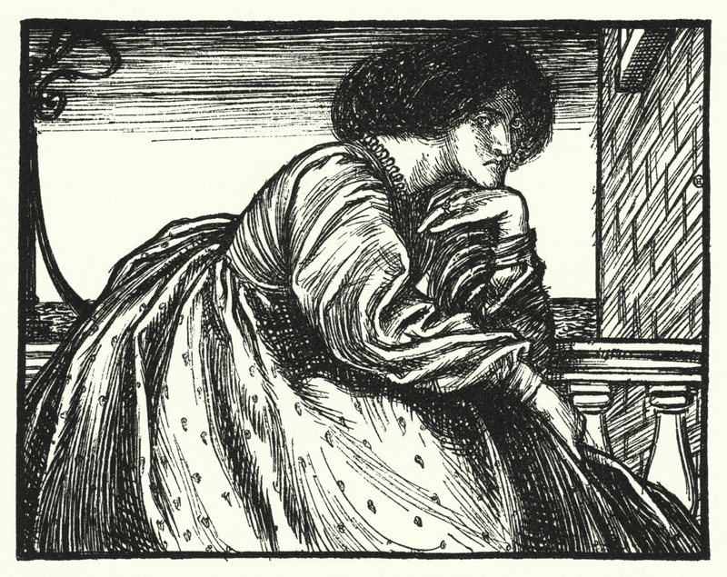 Gedicht van Matthew Arnold: Een moderne Sappho (gravure) door Henry Ospovat
