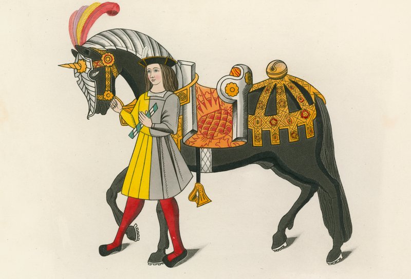 Paard en begeleider door Henry Shaw