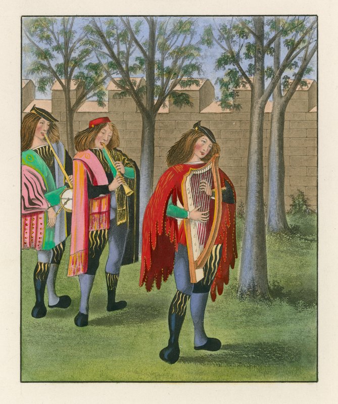 Minstrelen, ca. 1480 door Henry Shaw