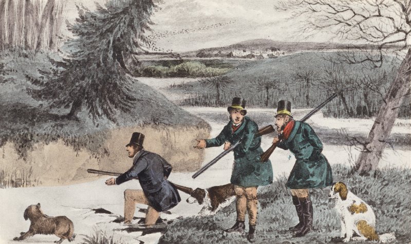 Mytton schiet in de winter door Henry Thomas (after) Alken