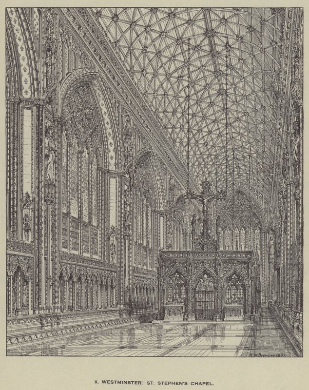 Westminster, St Stephens Kapel door Henry William Brewer