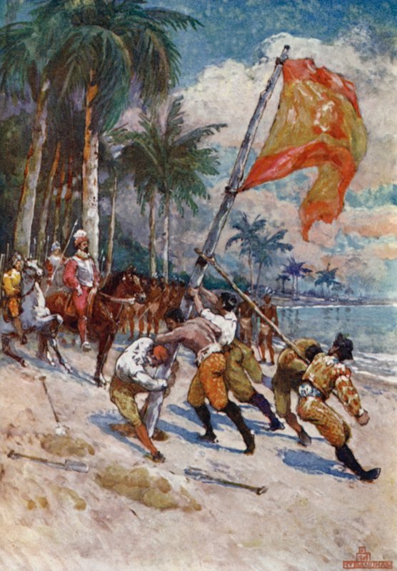 De Spaanse vlag in Florida door Henry after Sandham
