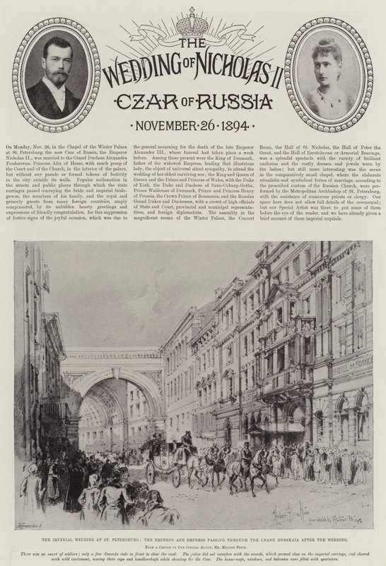 De bruiloft van Nicolaas II, tsaar van Rusland door Herbert Railton
