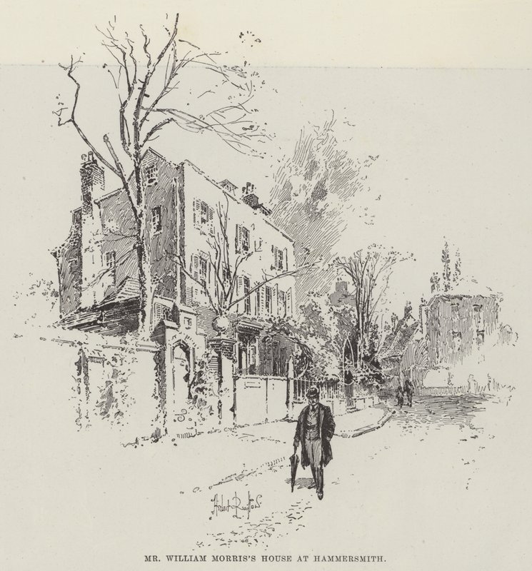 Het Huis van de Heer William Morris in Hammersmith door Herbert Railton