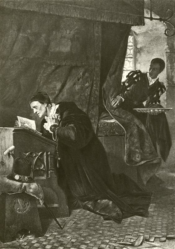 Lodewijk XI en Oliver Le Dain (gravure) door Hermann Kaulbach