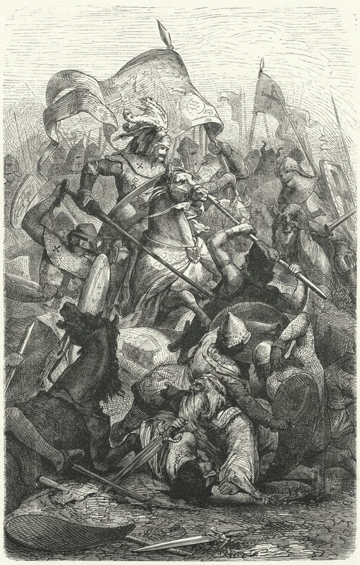 Slag tussen de Saksen en de Wenden door Hermann Vogel
