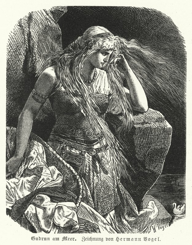 Gudrun aan zee door Hermann Vogel
