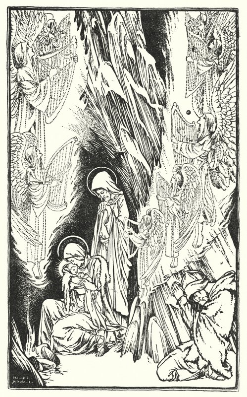 De heilige nacht (litho) door Horace J. Knowles
