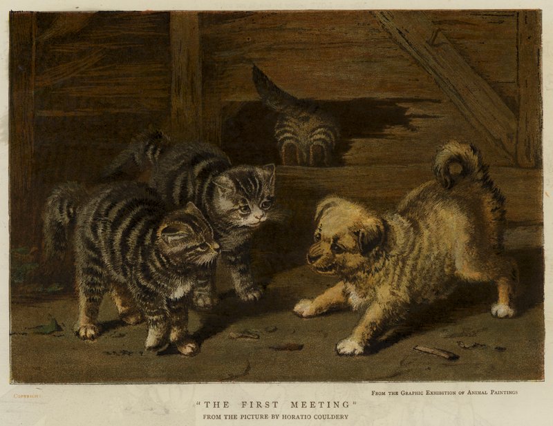 De Eerste Ontmoeting (chromolitho) door Horatio Henry Couldery