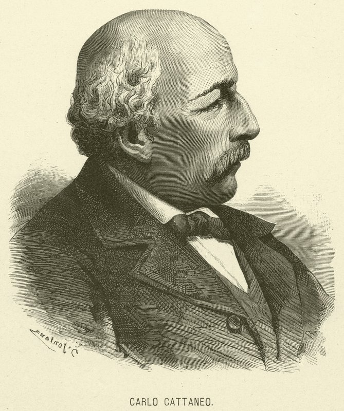Carlo Cattaneo (gravure) door Italian School
